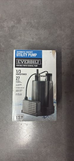 Everbilt Portable Water Removal 1/3 HP Automatic Shut-Off 27 GPM Utility