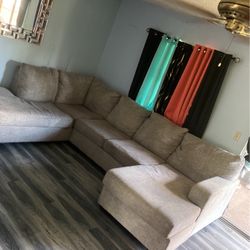 Light Brown U Shaped Couch