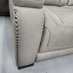 Micro Leather Beige 2 Piece Set