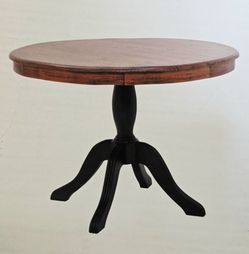 Pedestal Table, Black and Walnut