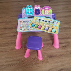 Vtech Learning Table With Chair - Pink & Purple