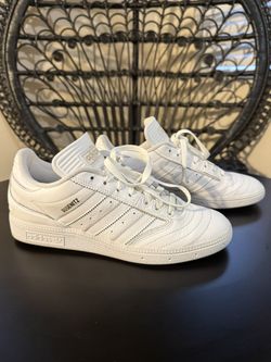 Adidas White Sneakers with Gold Details