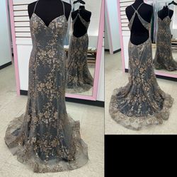 New With Tags Silver & Gold Long Formal Dress & Prom Dress $159