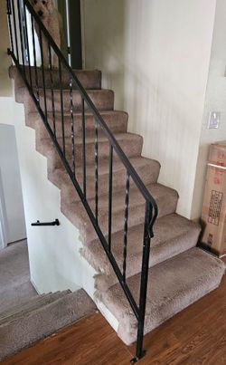 Vintage Wrought Iron Stair Railings (1 Classic white, 1 Classic black) and 1 low wall railing (Classic Black)