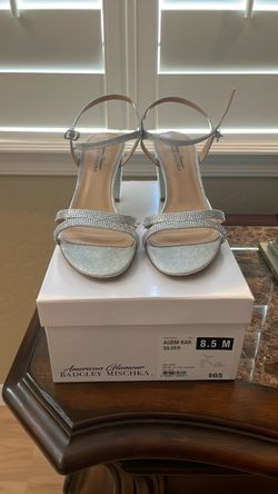 Silver glitter heel sandal