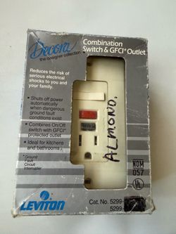 Leviton Decora GFCI Outlet Switch Combo Cat No 5299 Ivory NOS