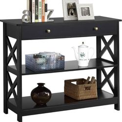 Black Console Table W/ Drawer 610907