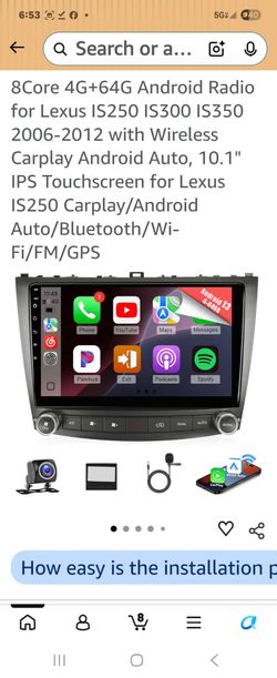 Naifay 8Core Android Car Stereo for Lexus IS250 IS300 IS-2012 Radio Upgrade 10.1" IPS Touchscreen for Lexus Radio with Wireless Carplay Androi