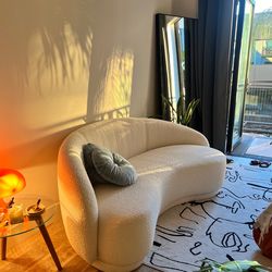 Modern Curbed Boucle sofa $650 OBO