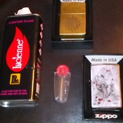 Zippo Lighters (2) Fuel & Zippo Flints