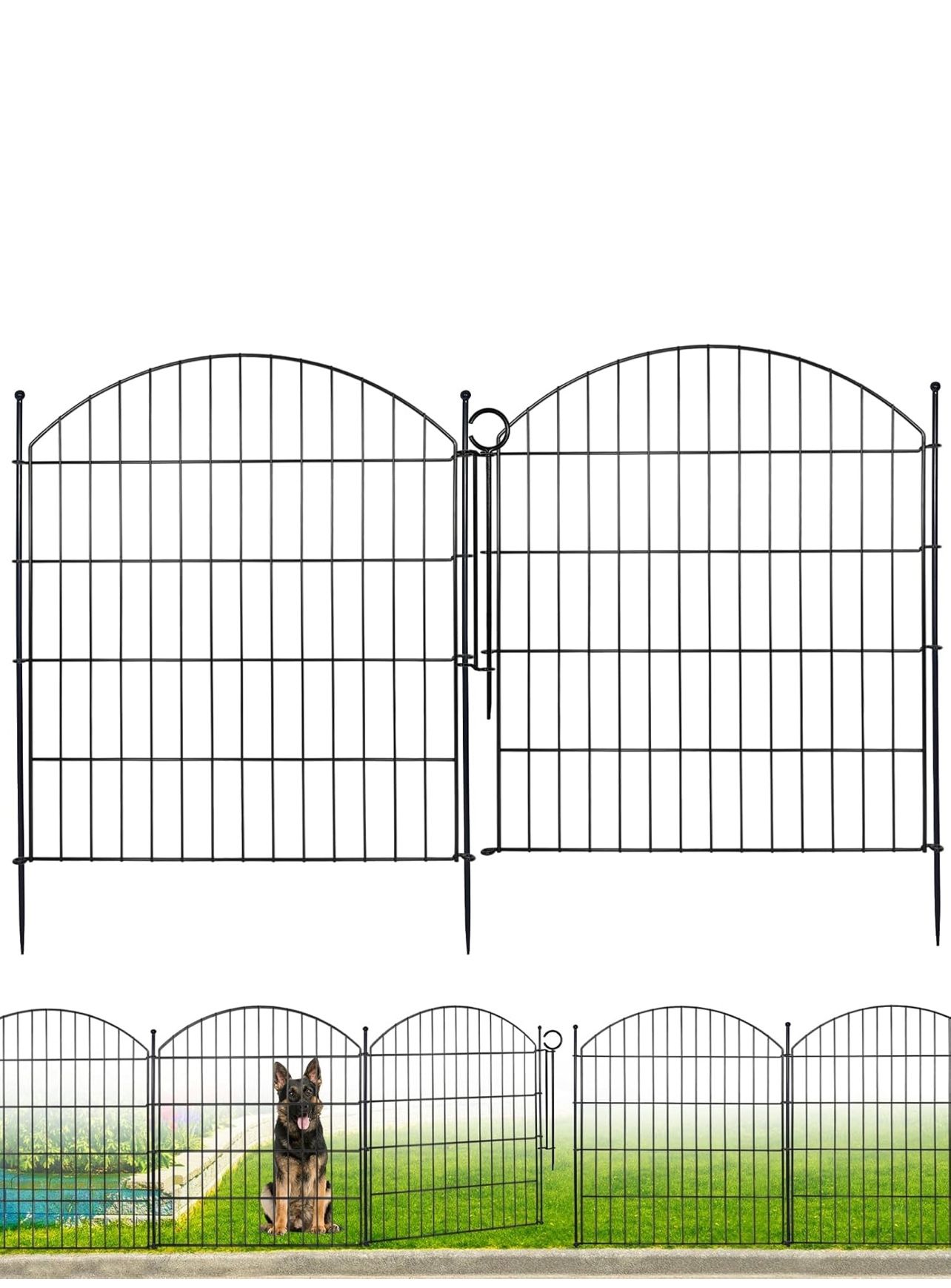 Decorative Garden Fence 32in (H) x12ft (L), 5 Pack No Dig Fence