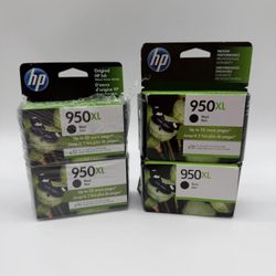 NEW Lot of 4x HP 950XL Black Original Ink Cartridges