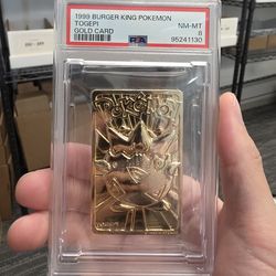 PSA8 Togepi 1999 Burger King 23 Pokemon Gold Plated Trading Card