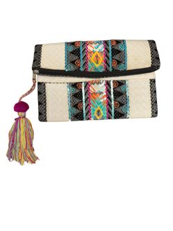 AMERICA AND BEYOND A&B Embroidered Beaded Boho Clutch Bag Purse