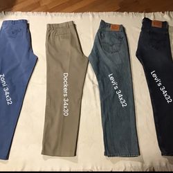 Men’s Pants Zoni $9 /dockers $9 / Levi’s 559 $15/ Levi’s 505 $15