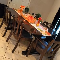 Brown Wood Dining Table