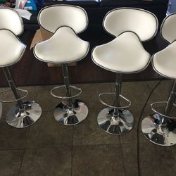 Brand New Set Of 4 white Bar Stools (vista) / white Pub Stools / Adjustable Height And Swivel / Price Is Firm / Pick Up Only  new in 📦 