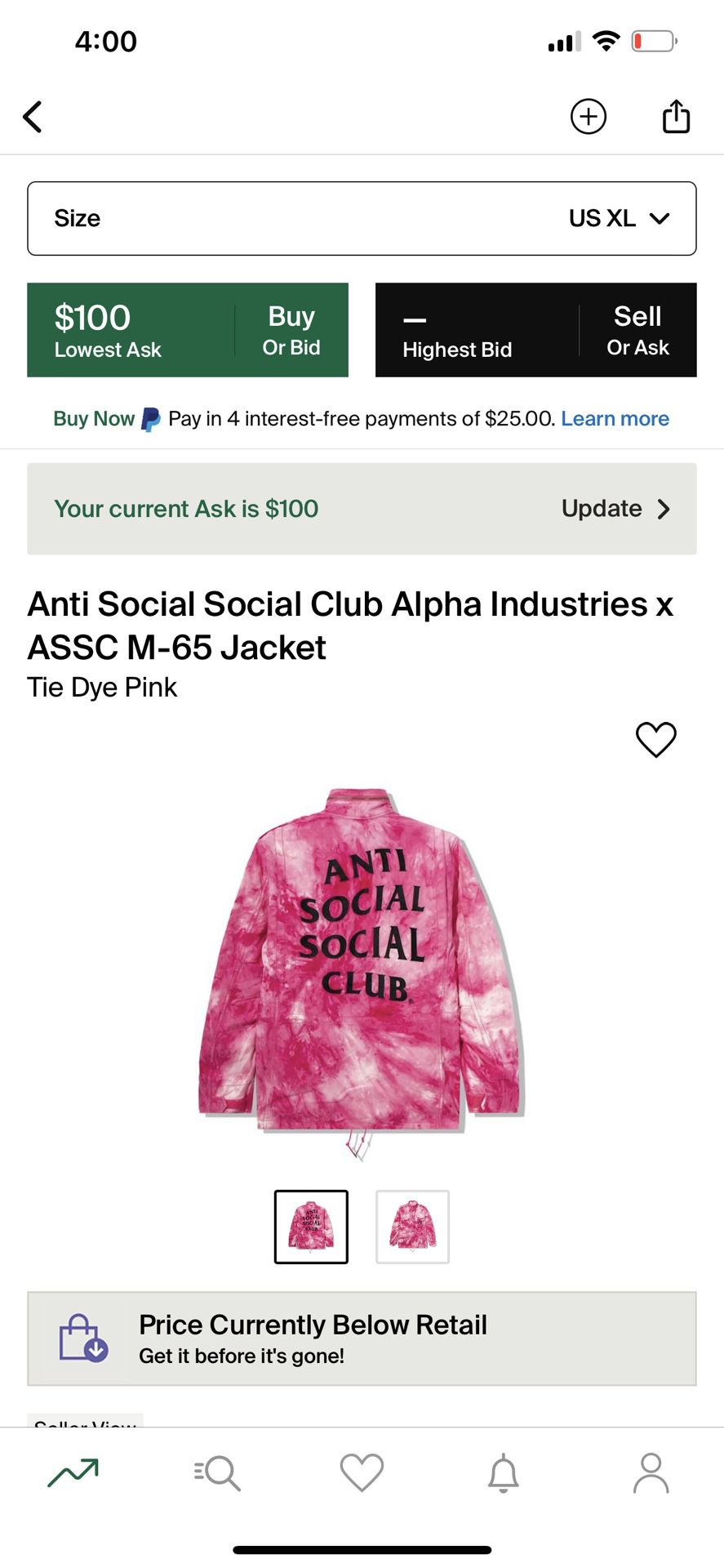 Anti Social Social Club X Alpha jacket 