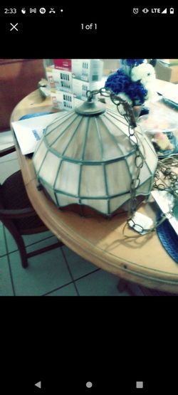 Vintage Stained Glass Hanging Lamp