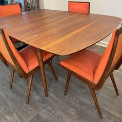 various VINTAGE Mid Century Modern DINING SETS, DINING TABLES, DINING CHAIRS, American and Danish made, TEAK and WALNUT woods and More 