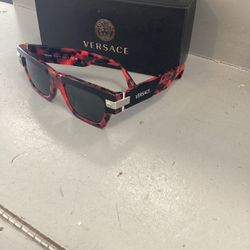 Versace 4464 Mens Red Sunglasses W/ Case And Box 