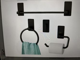 NIB- 4 Piece Self Adhesive Bathroom Set- REVIEW POSTING FOR ALL DETAILS