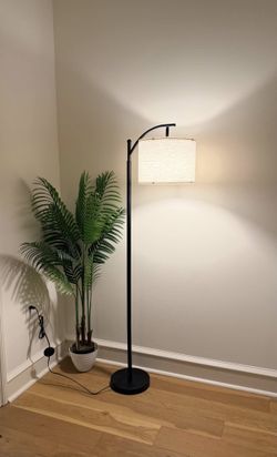 Modern Industrial Floor Lamp Adjustable Arm & 3-Color LED Included Elegant NEW