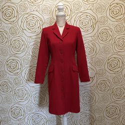 Vintage Herve Bernard Wool Red Women's Coat 