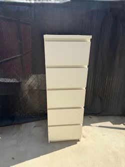 White 6-Drawer Tall Dresser