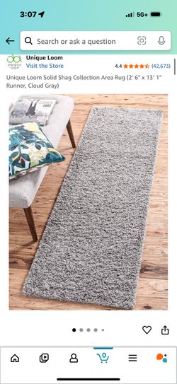 Solid Grey Shag Rug