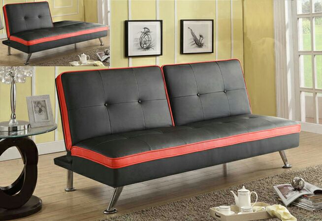 2 tone futon sofa bed and chair ( new )
