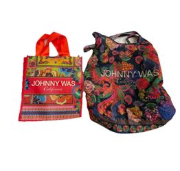 Johnny Was CA Botanical Foldable/Reusable Grocery Shopping Bag and Gift Tote Set