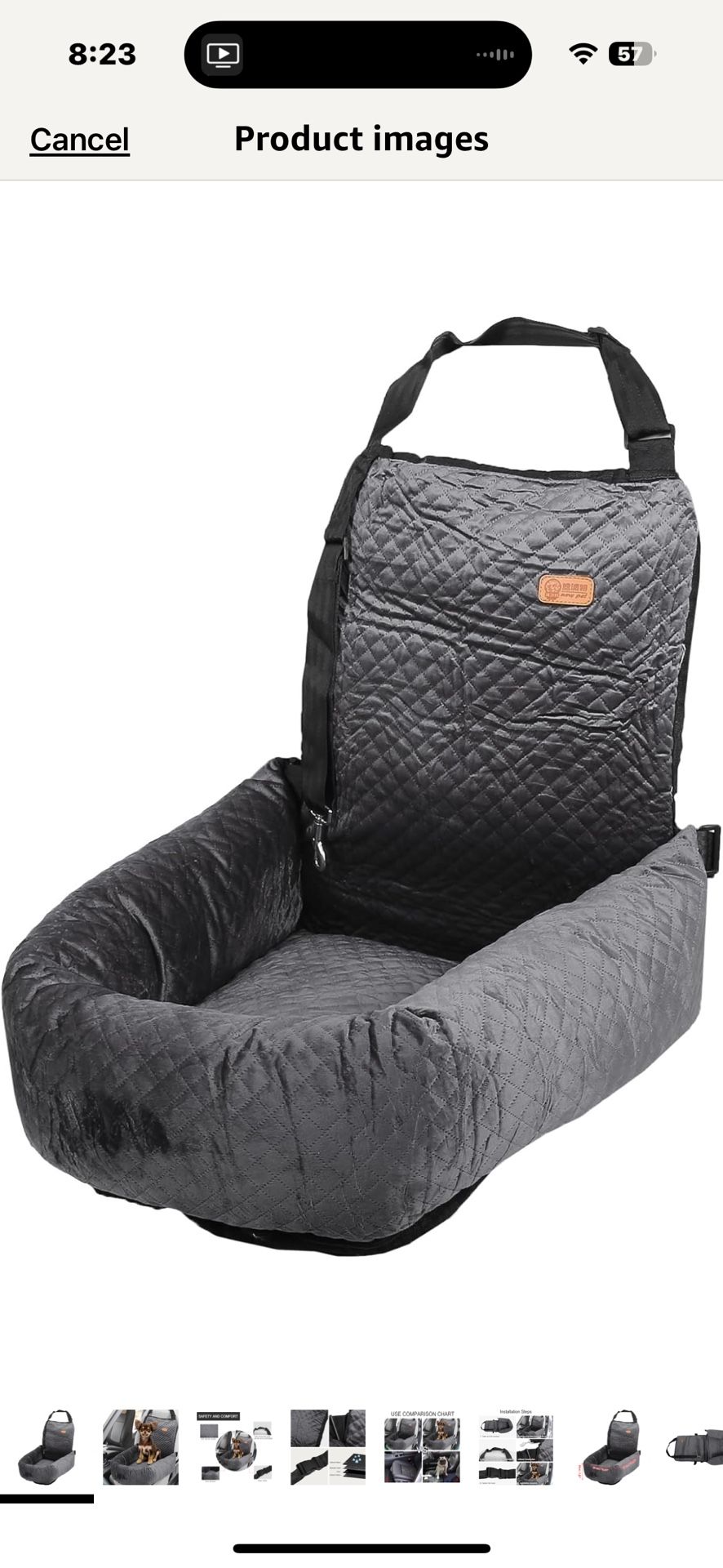Car Dog Bed Cat Seats Booster Seat Flannel Puppy Bed Back Car Dog Seat for Travel Safety