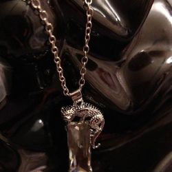 Leopard Necklace with White Gemstone