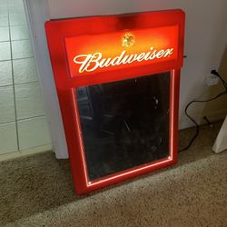 Lighted Budweiser Menu Board 