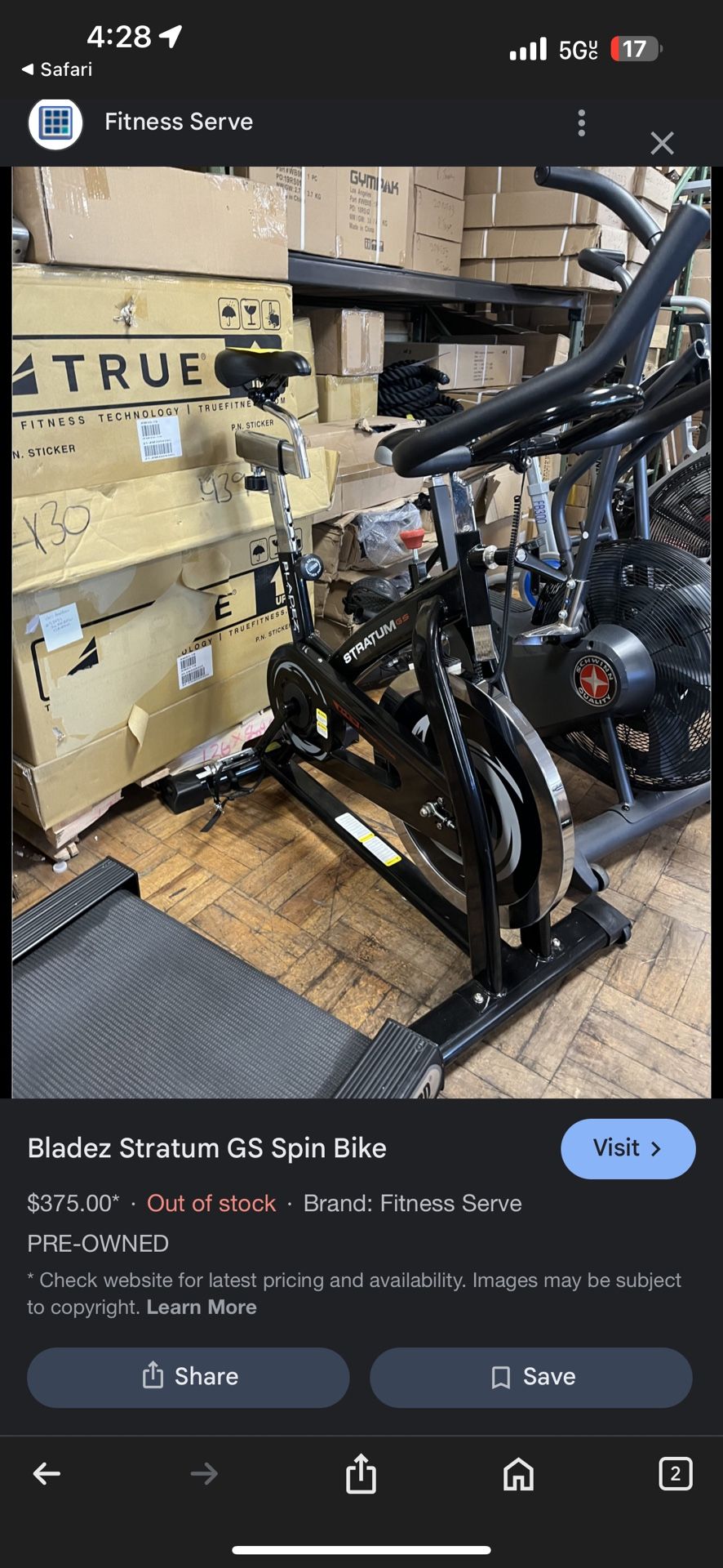 Blades Stationary Fitness Bicycle Workout Bike $499 New