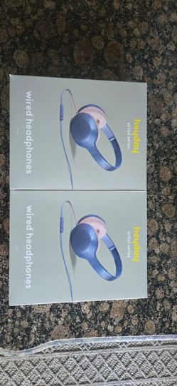 New in box,  2 Heyday artist series wired headphones with microphone and remote..