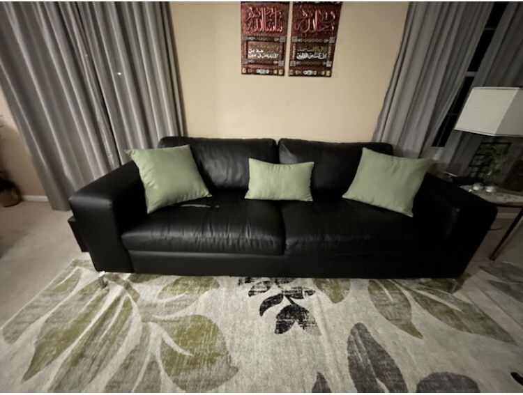 Two Black Sofas (With FREE Pillows!)