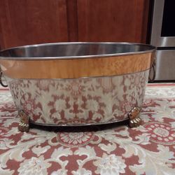 Large Metal Bucket, 24 Inches Long, 17 1/2 Inches Wide And 11  1/2 Inches Tall 