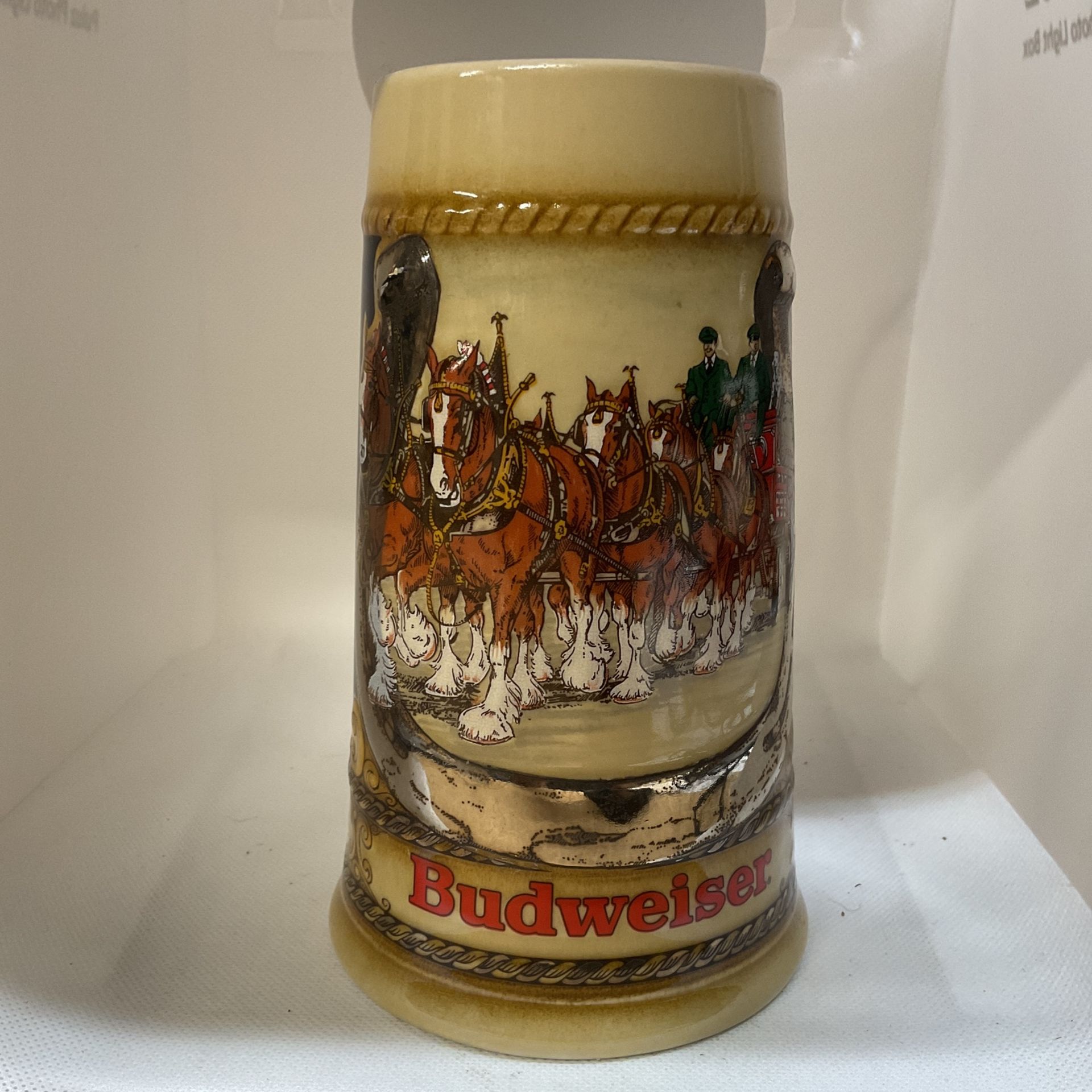 Budweiser Anheuser Busch Clydesdale Horses Ceramic Stern Beer Drinking Mug