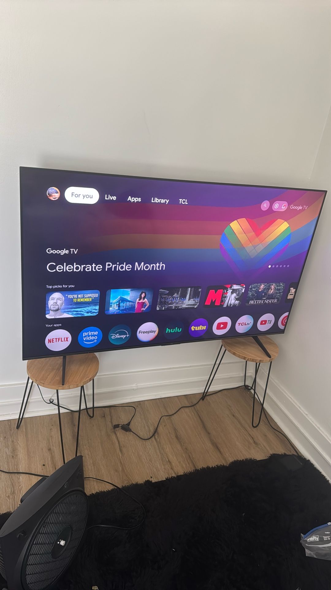 55 in TCL 120fps 120hz SMART TV