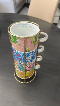 Lily Pulitzer for Target mugs with gold holder