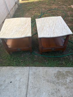 Vintage Barker Bros. Mid-Century Walnut End Tables – Pair