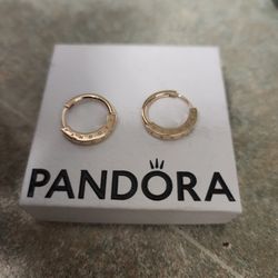 14k Gold Pandora Ear Rings