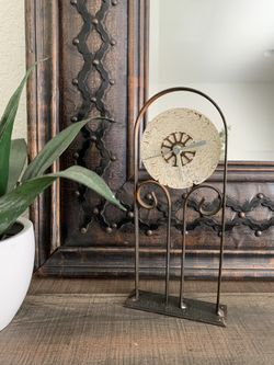 10”x4” antique style metal clock