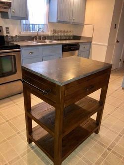 Crate & Barrel Marble Top Island