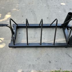 Weight plates storage holds 2 barbell to