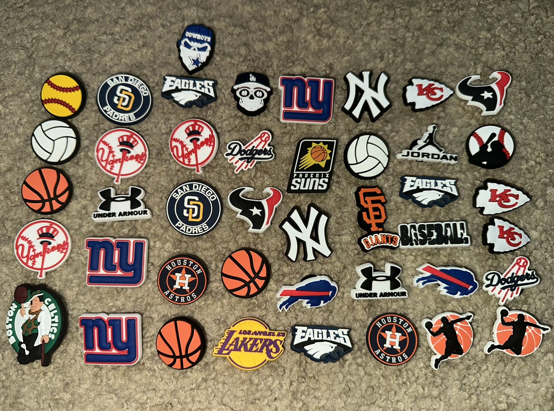 43 Pieces Sports Croc Charms New