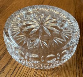 Clear Cut Glass Crystal Plant Base