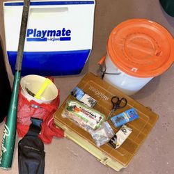 Lot Of Diving Beach Camping Baseball Fishing Garage Sale Items Leftovers 